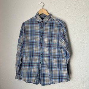 Lands End Plaid Button Down Shirt